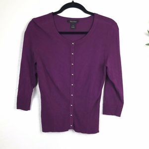 White House Black Mark Button Front Top S Purple